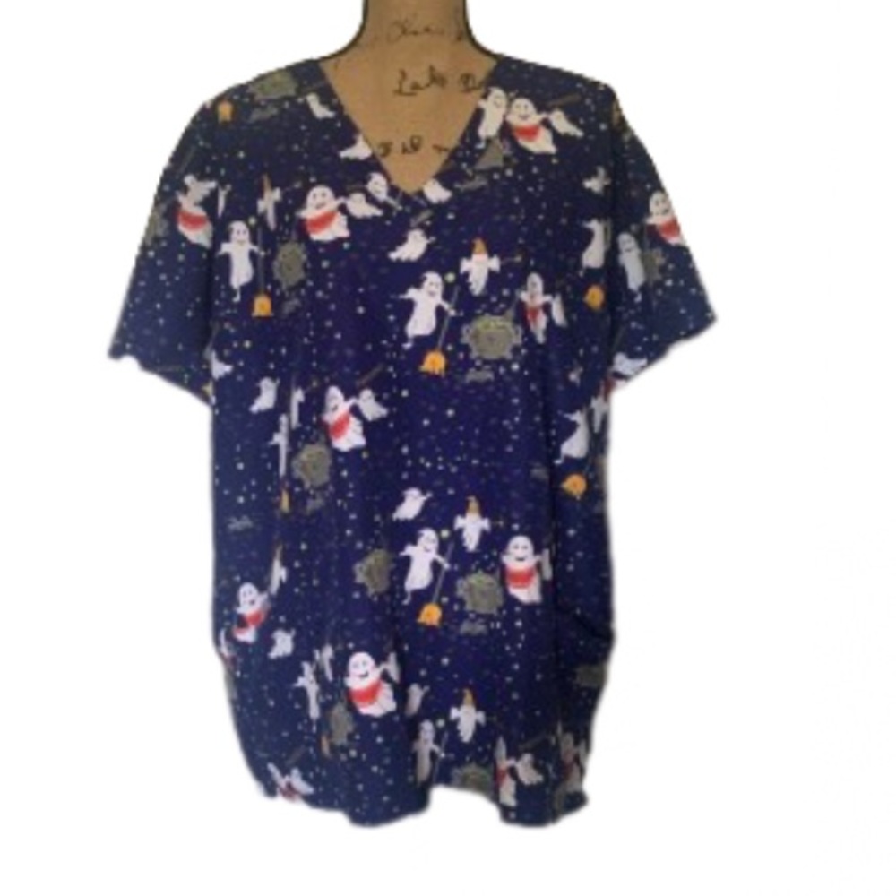 💛 Zikit Halloween V Neck Scrub Top